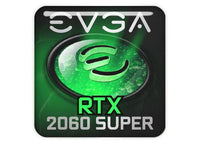 EVGA GeForce RTX 2060 Super 1"x1" Chrome Effect Domed Case Badge / Sticker Logo