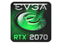 EVGA GeForce RTX 2070 1"x1" Chrome Effect Domed Case Badge / Sticker Logo