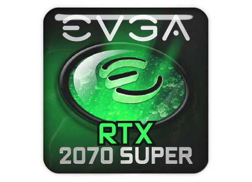 EVGA GeForce RTX 2070 Super 1"x1" Chrome Effect Domed Case Badge / Sticker Logo