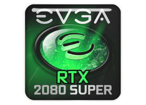 EVGA GeForce RTX 2080 Super 1"x1" Badge de boîtier bombé effet chromé / Logo autocollant