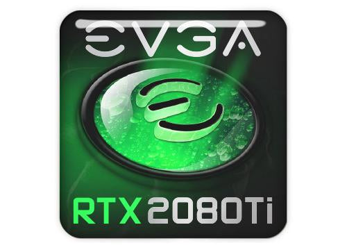 EVGA GeForce RTX 2080 Ti 1"x1" Badge de boîtier bombé effet chromé / Logo autocollant
