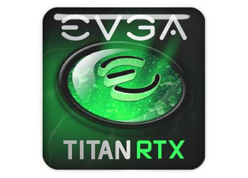 EVGA GeForce TITAN RTX 1"x1" Chrome Effect Domed Case Badge / Sticker Logo