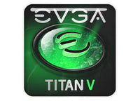 EVGA TITAN V 1"x1" Chrome Effect Domed Case Badge / Sticker Logo