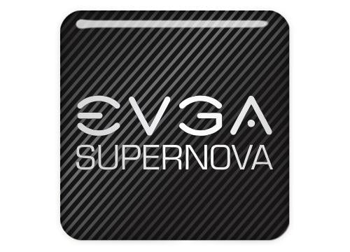 EVGA Supernova 1"x1" Chrome Effect Domed Case Badge / Sticker Logo