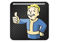 Fallout 4 Vault Boy 1"x1" Chrome Effect Domed Case Badge / Sticker Logo
