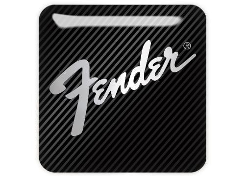 Fender 1"x1" Chrome Effect Domed Case Badge / Sticker Logo