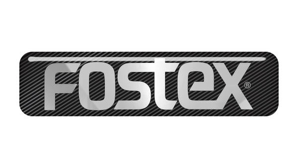 Fostex 2"x0.5" Chrome Effect Domed Case Badge / Sticker Logo