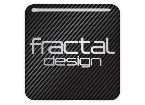 Fractal Design 1"x1" Chrome Effect Domed Case Badge / Sticker Logo