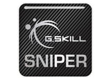 G.Skill Sniper RAM 1"x1" Chrome Effect Domed Case Badge / Sticker Logo