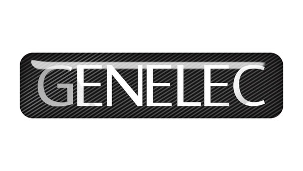Genelec 2"x0.5" Chrome Effect Domed Case Badge / Sticker Logo