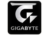 Gigabyte Black #3 1"x1" Badge de boîtier bombé effet chromé / Logo autocollant