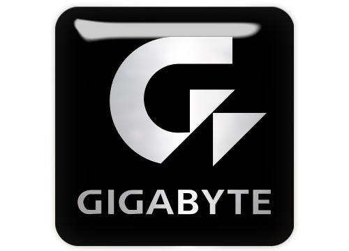 Gigabyte Black #3 1"x1" Chrome Effect Domed Case Badge / Sticker Logo