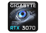 Gigabyte GeForce RTX 3070 1"x1" Badge de boîtier bombé effet chromé / Logo autocollant