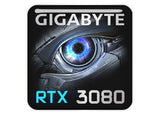 Gigabyte GeForce RTX 3080 1"x1" Badge de boîtier bombé effet chromé / Logo autocollant