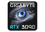 Gigabyte GeForce RTX 3090 1"x1" Badge de boîtier bombé effet chromé / Logo autocollant