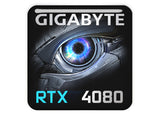 Gigabyte GeForce RTX 4080 1"x1" Badge de boîtier bombé effet chromé / Logo autocollant