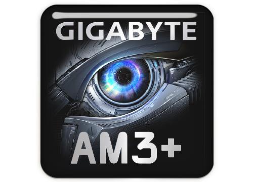 Gigabyte AM3+ 1"x1" Chrome Effect Domed Case Badge / Sticker Logo