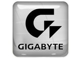 Gigabyte Black 1"x1" Badge de boîtier bombé effet chromé / Logo autocollant