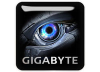 Gigabyte Eye 1"x1" Chrome Effect Domed Case Badge / Sticker Logo