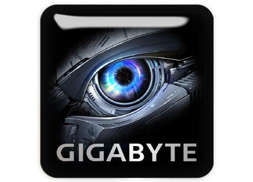 Gigabyte Eye 1"x1" Chrome Effect Domed Case Badge / Sticker Logo