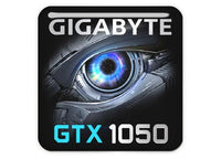 Gigabyte GeForce GTX 1050 1"x1" Estuche abovedado con efecto cromado Insignia / Logotipo adhesivo