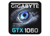 Gigabyte GeForce GTX 1060 1"x1" Badge de boîtier bombé effet chromé / Logo autocollant
