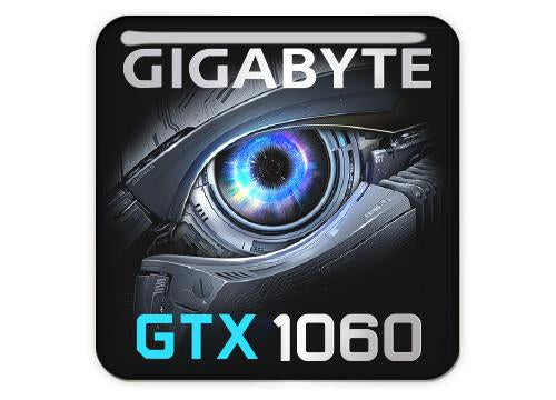 Gigabyte GeForce GTX 1060 1"x1" Chrome Effect Domed Case Badge / Sticker Logo