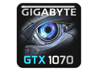 Gigabyte GeForce GTX 1070 1"x1" Chrome Effect Domed Case Badge / Sticker Logo