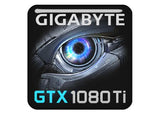 Gigabyte GeForce GTX 1080 Ti 1"x1" Badge de boîtier bombé effet chromé / Logo autocollant