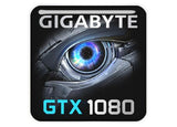 Gigabyte GeForce GTX 1080 1"x1" Badge de boîtier bombé effet chromé / Logo autocollant