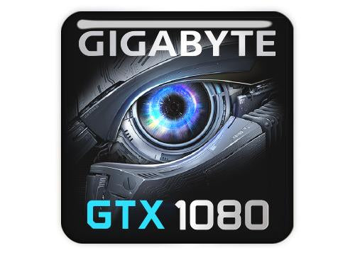 Gigabyte GeForce GTX 1080 1"x1" Chrome Effect Domed Case Badge / Sticker Logo