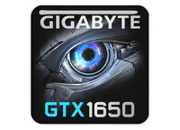 Gigabyte GeForce GTX 1650 1"x1" Chrome Effect Domed Case Badge / Sticker Logo