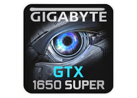 Gigabyte GeForce GTX 1650 Super 1"x1" Chrome Effect Domed Case Badge / Sticker Logo