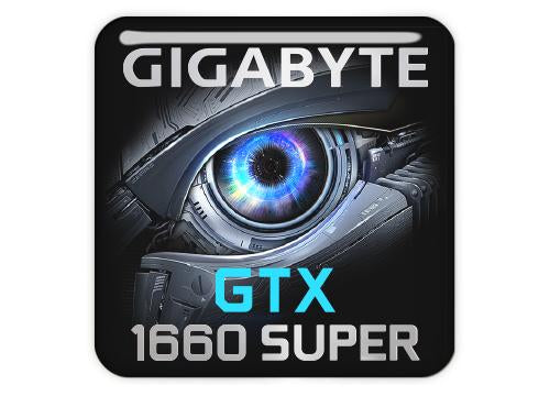 Gigabyte GeForce GTX 1660 Super 1"x1" Chrome Effect Domed Case Badge / Sticker Logo