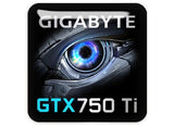 Gigabyte GeForce GTX 750 Ti 1"x1" Badge de boîtier bombé effet chromé / Logo autocollant