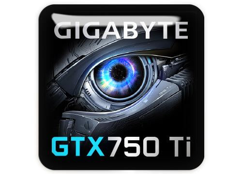 Gigabyte GeForce GTX 750 Ti 1"x1" Chrome Effect Domed Case Badge / Sticker Logo