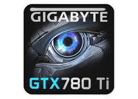 Gigabyte GeForce GTX 780 Ti 1"x1" Chrome Effect Domed Case Badge / Sticker Logo