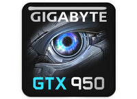 Gigabyte GeForce GTX 950 1"x1" Chrome Effect Domed Case Badge / Sticker Logo