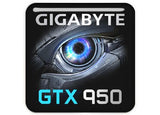 Gigabyte GeForce GTX 950 1"x1" Badge de boîtier bombé effet chromé / Logo autocollant