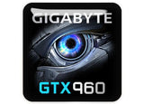 Gigabyte GeForce GTX 960 1"x1" Badge de boîtier bombé effet chromé / Logo autocollant