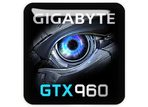 Gigabyte GeForce GTX 960 1"x1" Chrome Effect Domed Case Badge / Sticker Logo