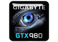 Gigabyte GeForce GTX 980 1"x1" Chrome Effect Domed Case Badge / Sticker Logo