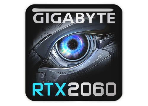 Gigabyte GeForce RTX 2060 1"x1" Chrome Effect Domed Case Badge / Sticker Logo
