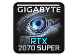 Gigabyte GeForce RTX 2070 Super 1"x1" Badge de boîtier bombé effet chromé / Logo autocollant