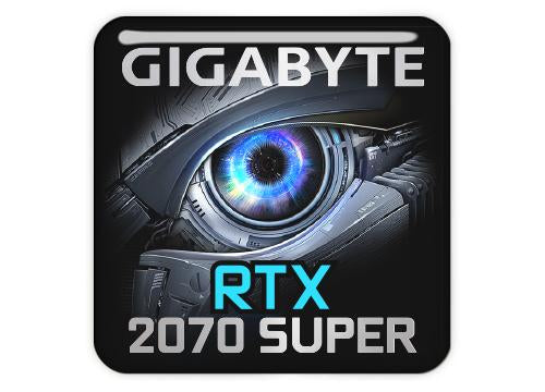 Gigabyte GeForce RTX 2070 Super 1"x1" Chrome Effect Domed Case Badge / Sticker Logo