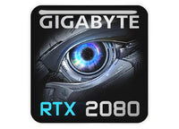 Gigabyte GeForce RTX 2080 1"x1" Chrome Effect Domed Case Badge / Sticker Logo