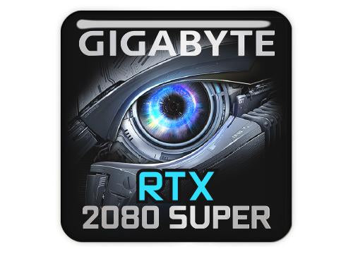 Gigabyte GeForce RTX 2080 Super 1"x1" Chrome Effect Domed Case Badge / Sticker Logo