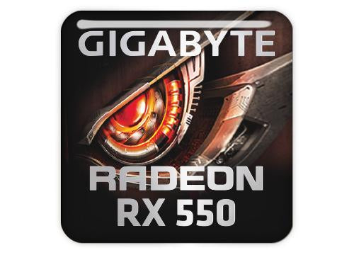 Gigabyte Radeon RX 550 1"x1" Chrome Effect Domed Case Badge / Sticker Logo