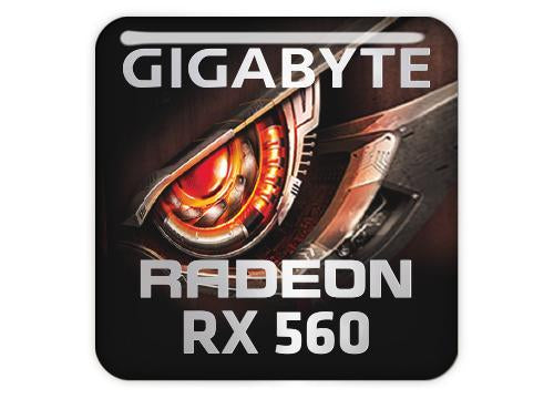 Gigabyte Radeon RX 560 1"x1" Chrome Effect Domed Case Badge / Sticker Logo