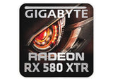 Gigabyte Radeon RX 580 XTR 1"x1" Badge de boîtier bombé effet chromé / Logo autocollant
